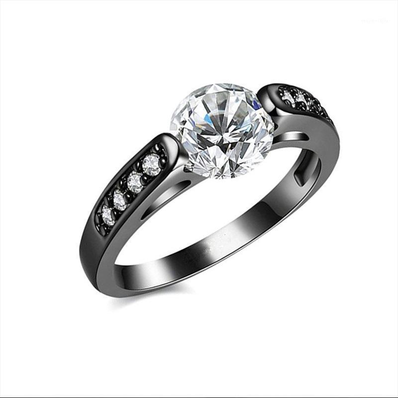 

Cluster Rings 2021 Exquisite White Crystal Rhinestones For Women Accessories Engagement Jewelry Gift Fashion Black