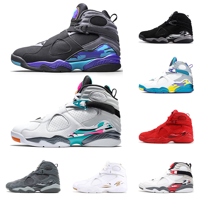 

Aqua Black New Jumpman 8 8s Mens Womens Basketball Sport Shoes South Beach Valentines Day White Trainers Sneakers, #21 confetti 40-47