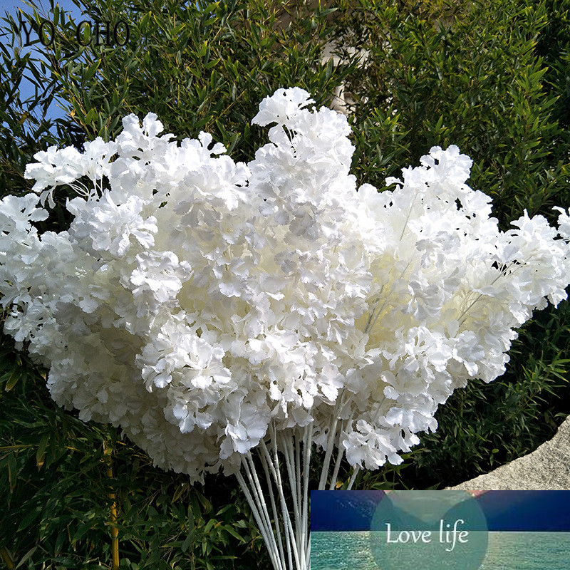 

95cm Silk Hydrangea White Branch Drifting Snow Gypsophila Artificial Flowers Cherry Blossoms Wedding Arch Decorate Fake flower, Champagne-95cm