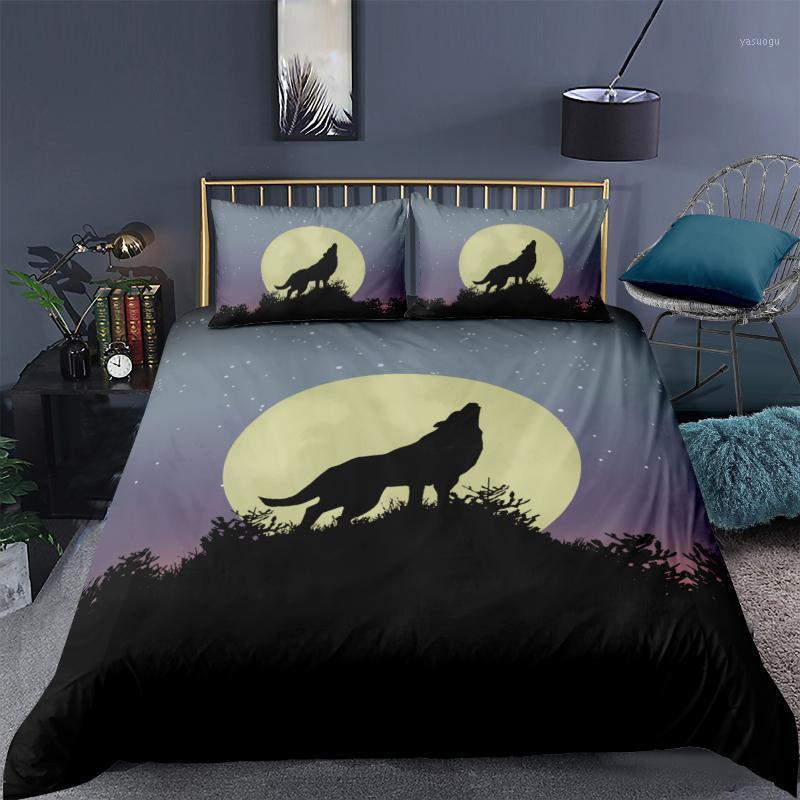 

3D Design Duvet Cover Sets Bedding Sets Quilt Covers Pillow Cases King Queen Full Double Size Animal Wolf Custom Bedding1, Nyy195