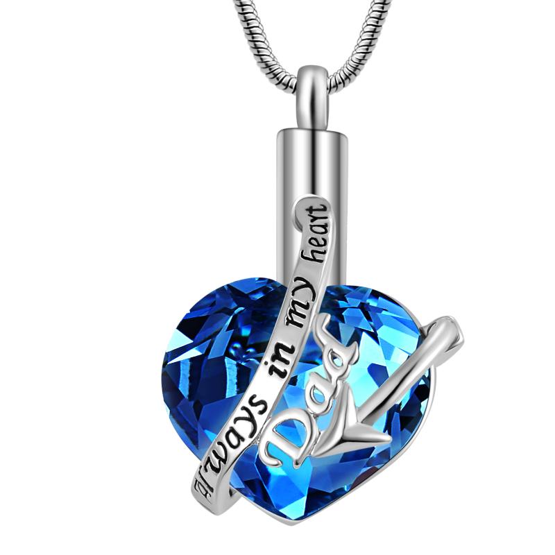 

Womens Always in my heart Locket screw Heart cremation memorial ashes urn necklace jewelry keepsake pendant