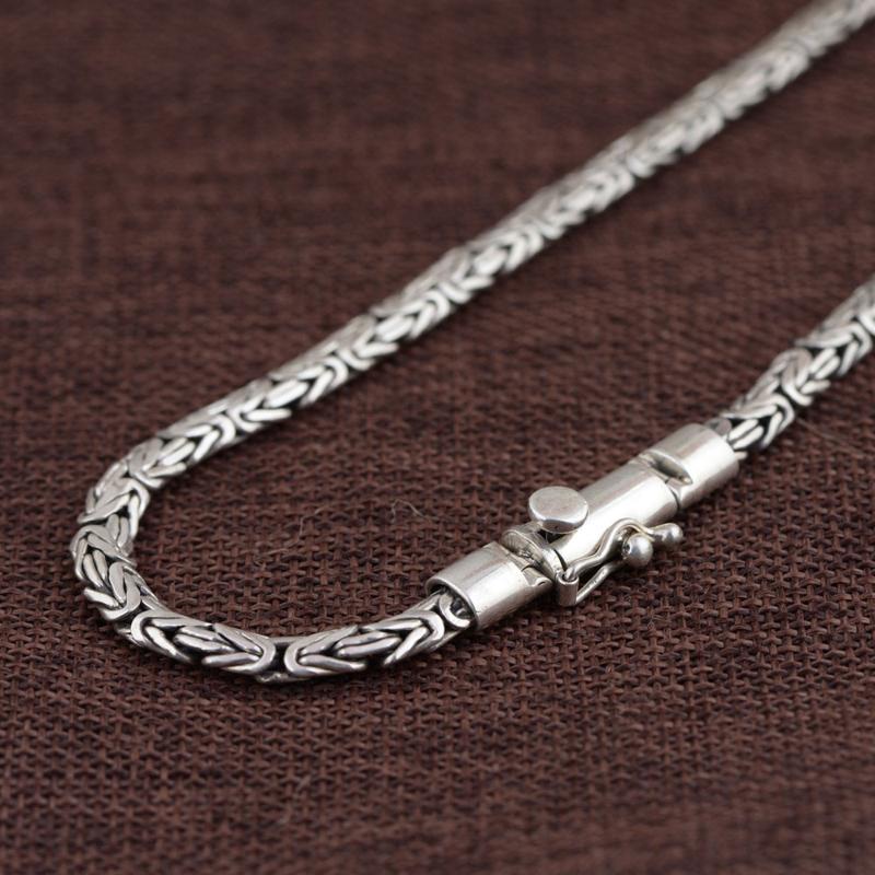 

FNJ 925 Silver Big Chain For Jewelry Making 6mm 100% Pure Sterling Silver Necklace Men Women 45cm