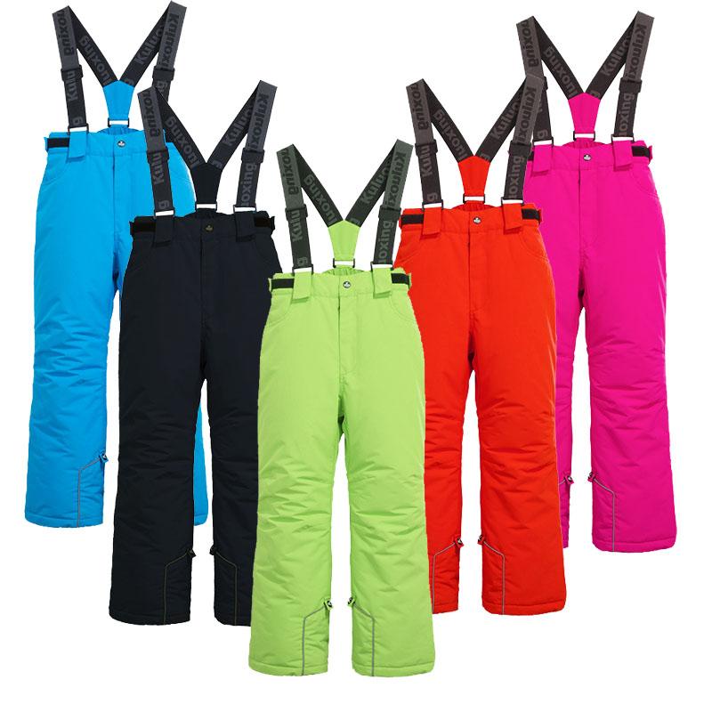 

Children Waterproof Winter Trousers 1-7Yrs Children Ski Pants Boys Girl Overalls Childrens Snowboard Pants Snow Kids, Black