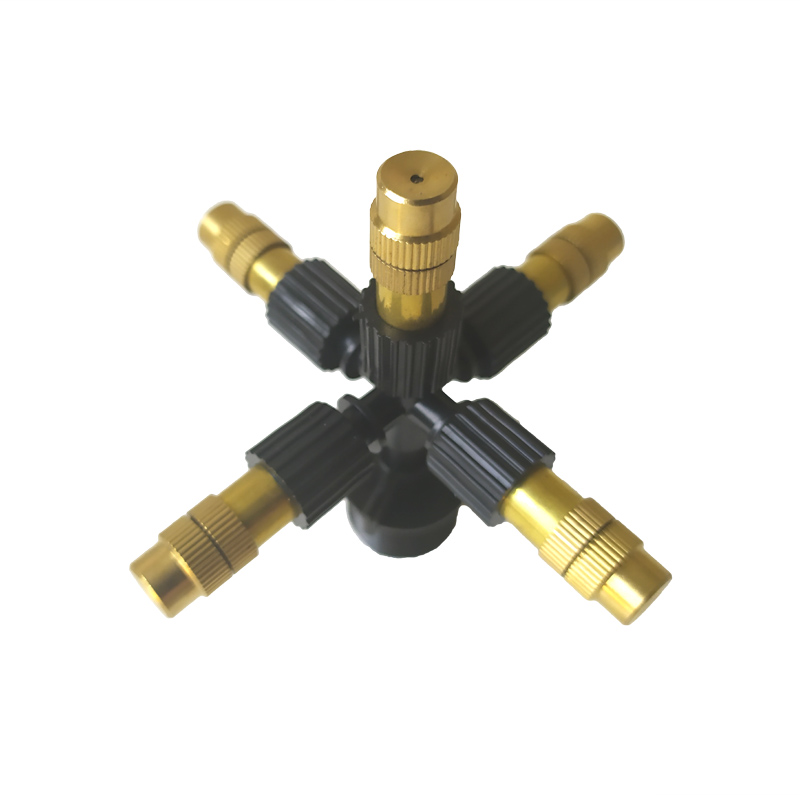 

1pcs 5-head Micro Irrigation System Fog Mist Cooling Nozzle Garden Greenhouse Adjustable Closable Spray Mist Nozzle