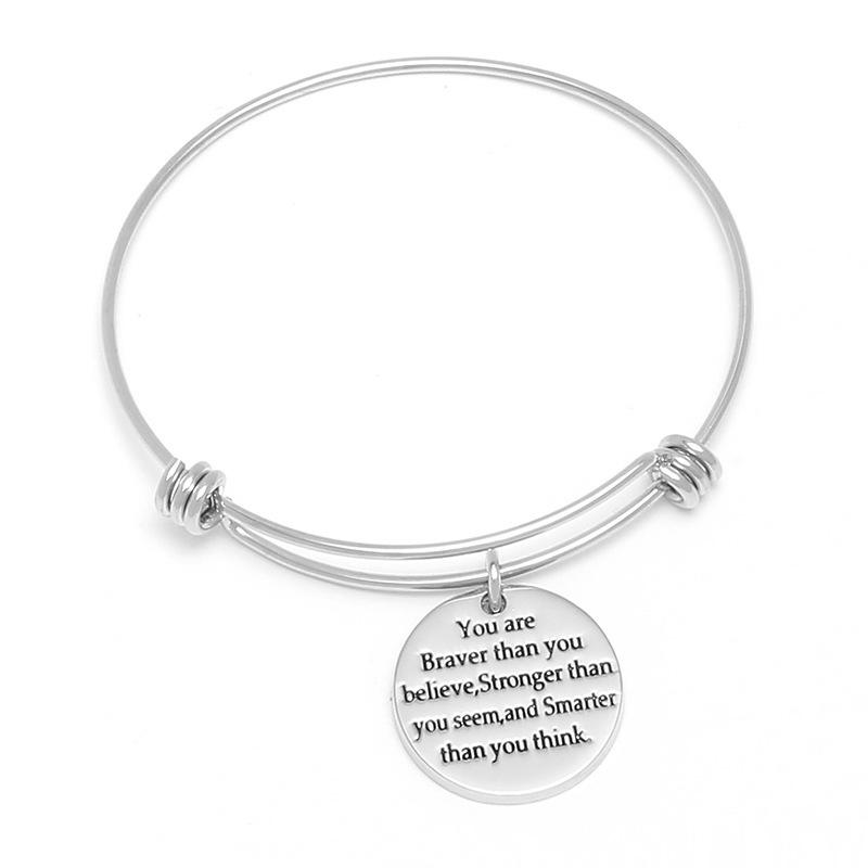 

bracelet for women stainless steel fashion adjustable women's bracelet jewelry simple Steel Nameplate letters wholesale