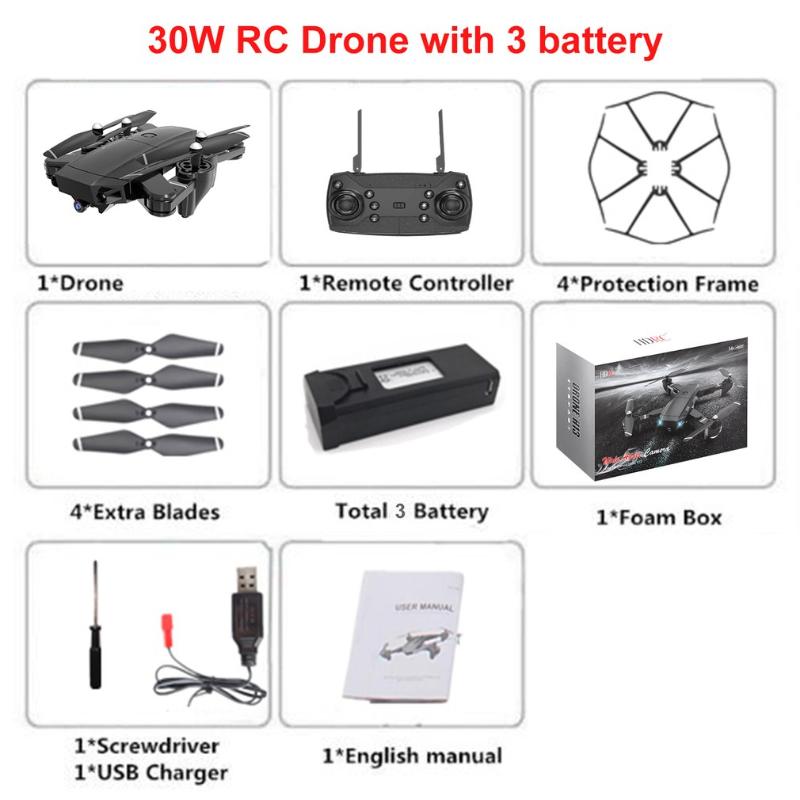 

H13 Foldable RC Drone with HD Camera Four-Axis Folding Aerial Drone Wide Angle WiFi FPV Optical Flow RC Helicopter