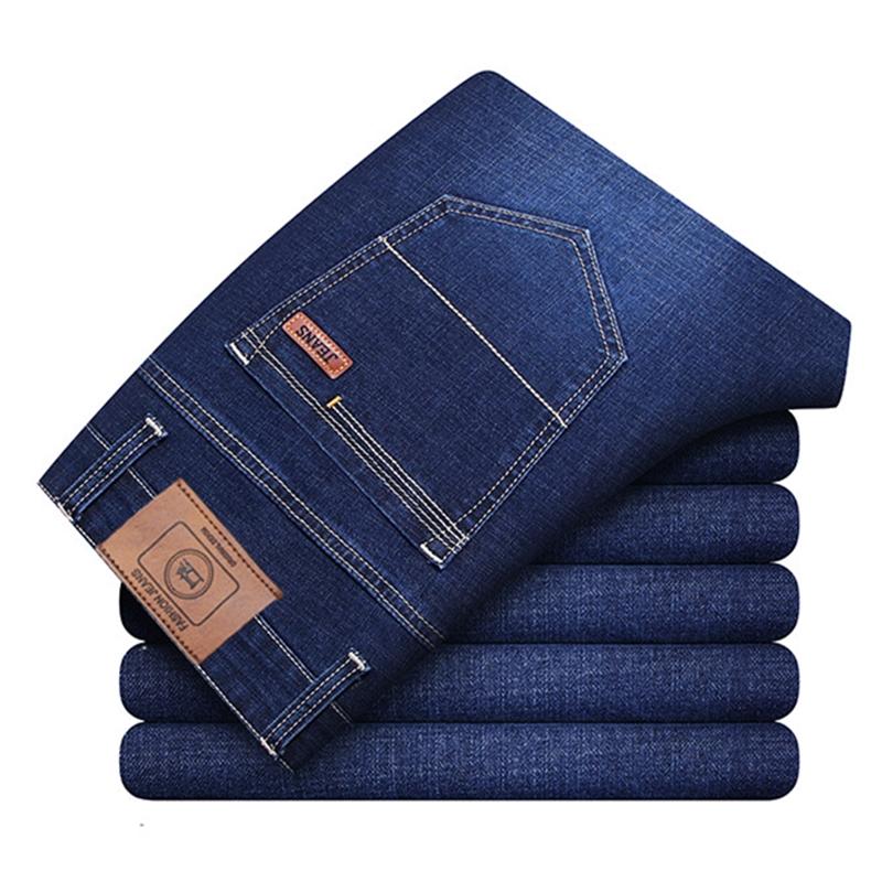 

2021 Spring And Autumn New Men'S Business Casual Jeans High-End Brand Loose Straight Stretch Denim Trousers Male Fashion Pants, Black