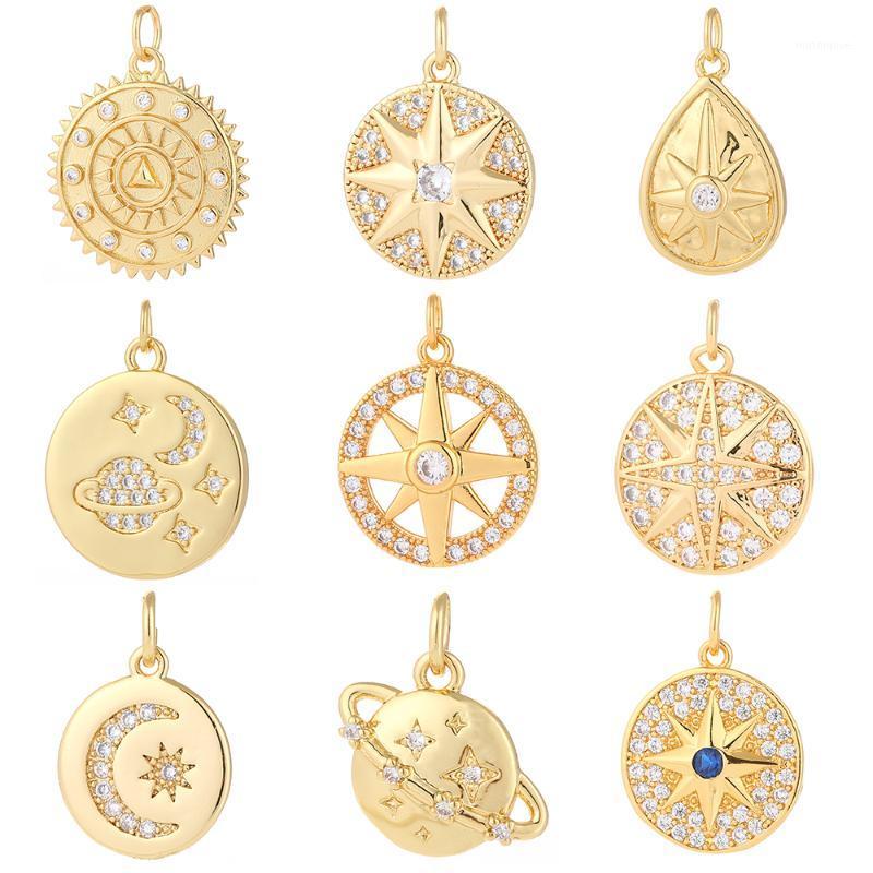 

Star Pendant Charms for Jewelry Making Supplies Gold Deisign Moon Charms Diy Earring Bracelet Necklace Copper Accessories1