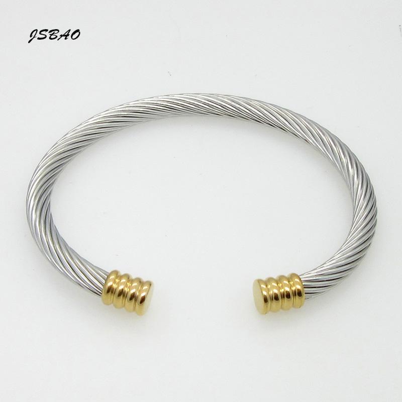 

JSBAO New Fashion Bangle High Quality Fashion Girl's Stainless Steel Bracelet Jewelry Gold&Silver Plated Cuff Bracelets Bangles