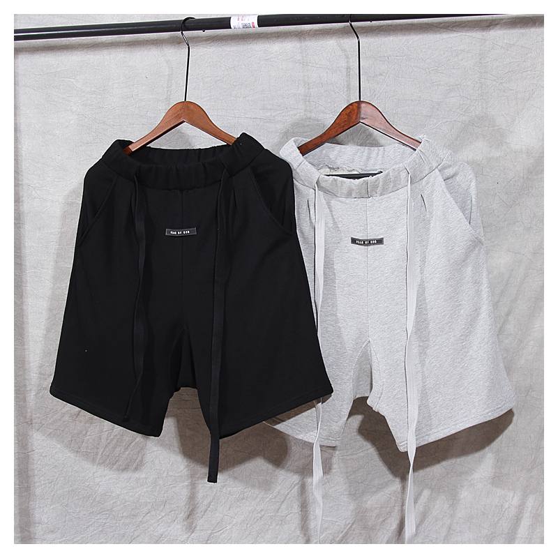 

2021 New Fog Harem Mens Sportswear Solid Highstreet Vintage Men Streetwear Shorts 5l5e, Black