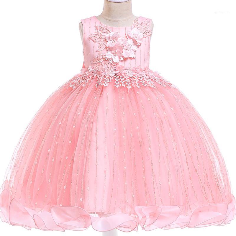 

Girls Evening Party Dress 2020 Summer Kids Dresses For Girls Children Costume Elegant Princess Dress Flower Wedding1, Blue