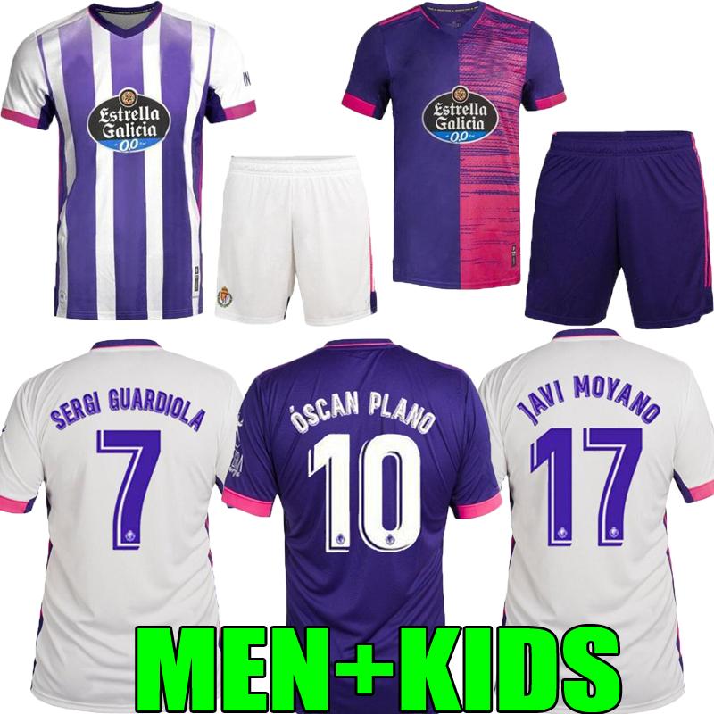

adult kids 20 21 Real Valladolid home away soccer jersey 2020 2021 FEDE S. R. Alcaraz Sergi Guardiola Óscar Plano purple boy Football shirt