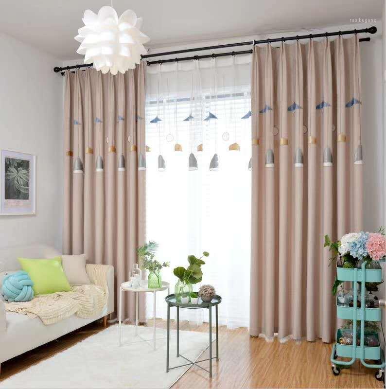 

Modern Simplecurtains for Living Room Bedroom Embroidered Curtain Cloth Herringbone Base Cloth Household Lights Curtain1, Tulle