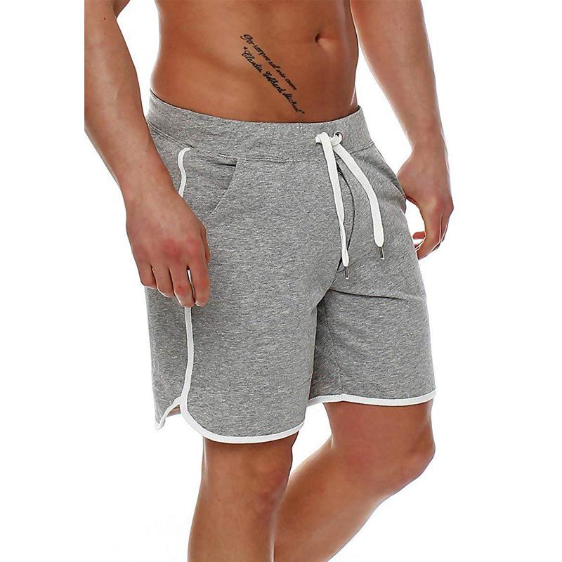 

Fashion Nice Solid Men Shorts Summer Mens Striped Drawstring Beach Shorts Cotton Casual Male Homme Brand Clothing, Black