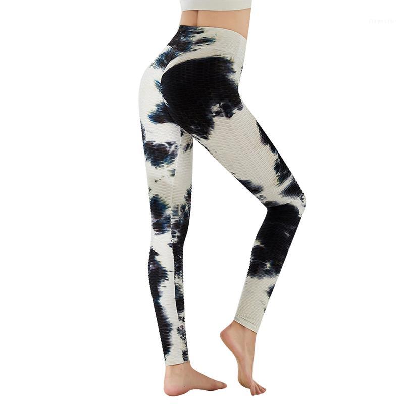 

Fashion Women's High Waist Tights Fitness Running Tie Dye Yoga Pants Gym Athletic Leggings Ladies Breathing Sports Leggings New1, Orange yellow