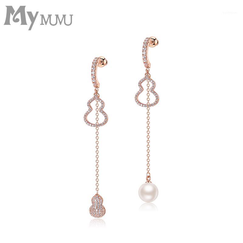

S925 Silver Needle Gourd Asymmetric Long Tassel Earrings Female 2020 New Fashion Simple Simple Temperament Earrings z8321