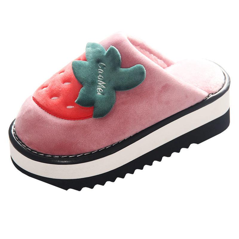 

New product cotton slippers, ladies cotton shoes, non-slip high-heeled platform, waterproof platform, home indoor and outdoor we, Black