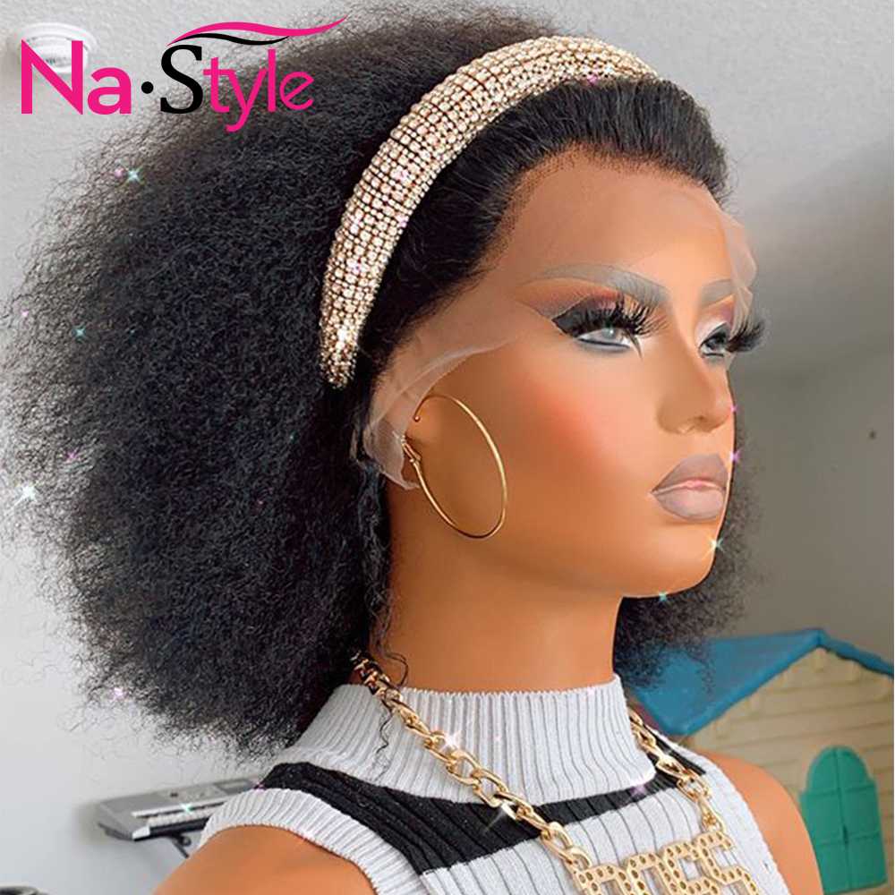

afro kinky straight wig for women 13x4 bob lace front wigs pre plucked short wigs human hair with baby hair 150% remy, As pic