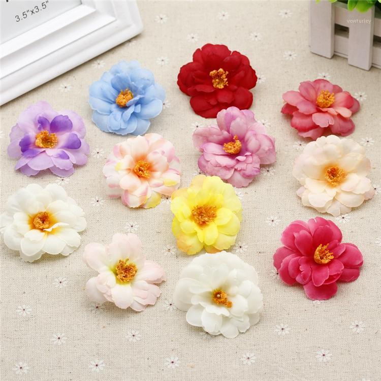 

10pcs 5.5cm Artificial Cherry Flower Heads Birthday Party Gift Box Decoration DIY Wedding Wreath Flower Bouquet Fake Flowers1, Blue