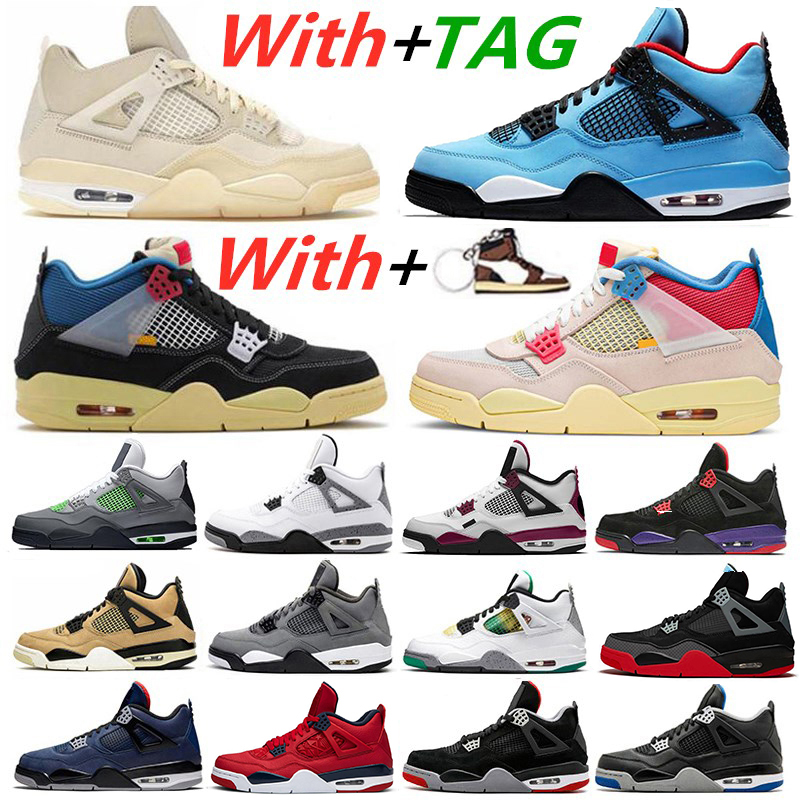 

New Arrival Sail Black Cat Bred 4 4s Guava Ice Mens Basketball Shoes What the White Cement Deep Ocean Mens Trainers Sport Sneakers, Sail bred