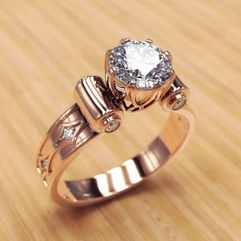 

Februaryfrost Brand Rose Gold Women Accessories Wholesale Luxury Rings Attentive Proposal Gift Rings For Girlfriend Rose Gold Series Rings