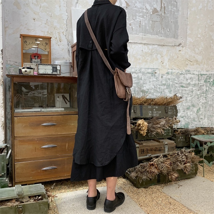 

2021 New Homemade Black Two-color Long Shirt with Ripped Project Back 2LIB, 11