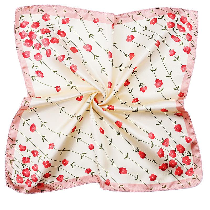 

New Spring Summer Floral Butterfly Scarf Square Shawl and Wrap Lady Hair Neck Scarves Tie Bag For Women Joy