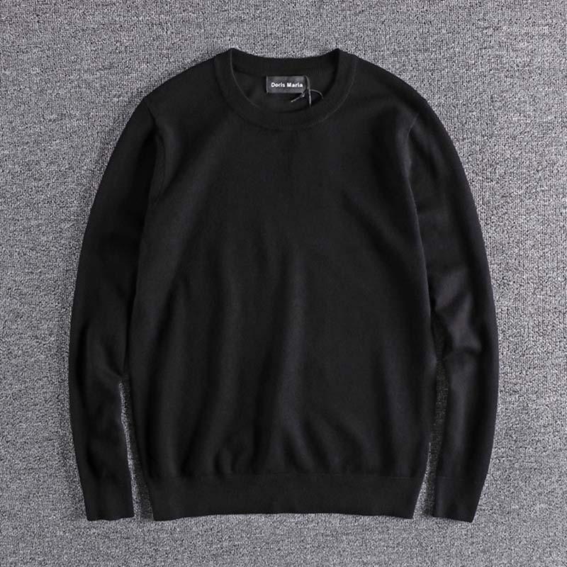 

male's sweater men's 2020 winter new thin knitwear foreign trade original single men's round neck high quality sweater tops wear1, Black