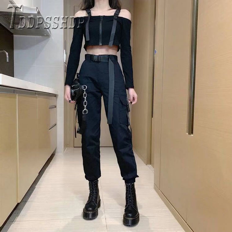 

New Arrive High Waist Pocket Korean Women Pants Slim Casual Female Trousers 201031, Picture