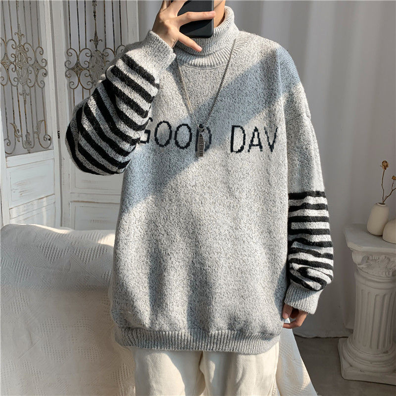 

2021 quality Autumn Winter Male Kong Style Loosey High Sweater Trend Beautiful Student Thread Clothing DSZL, Xxl