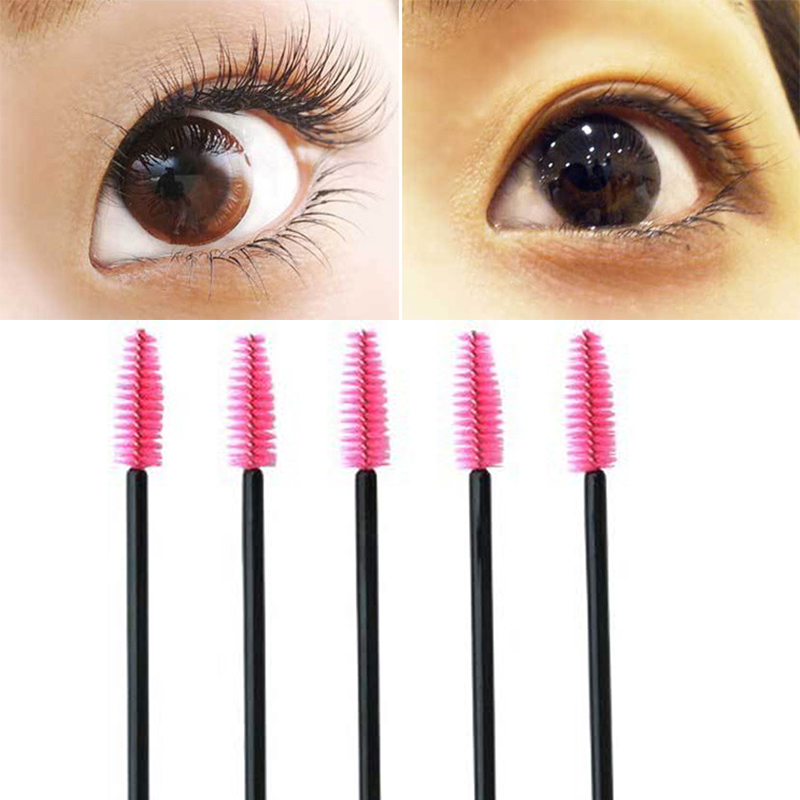 

50Pcs Pink Eyelash Brushes Disposable Mascara Wands Applicator Eye Lashes Extension Tool Cosmetic Brush Beauty Makeup Tools