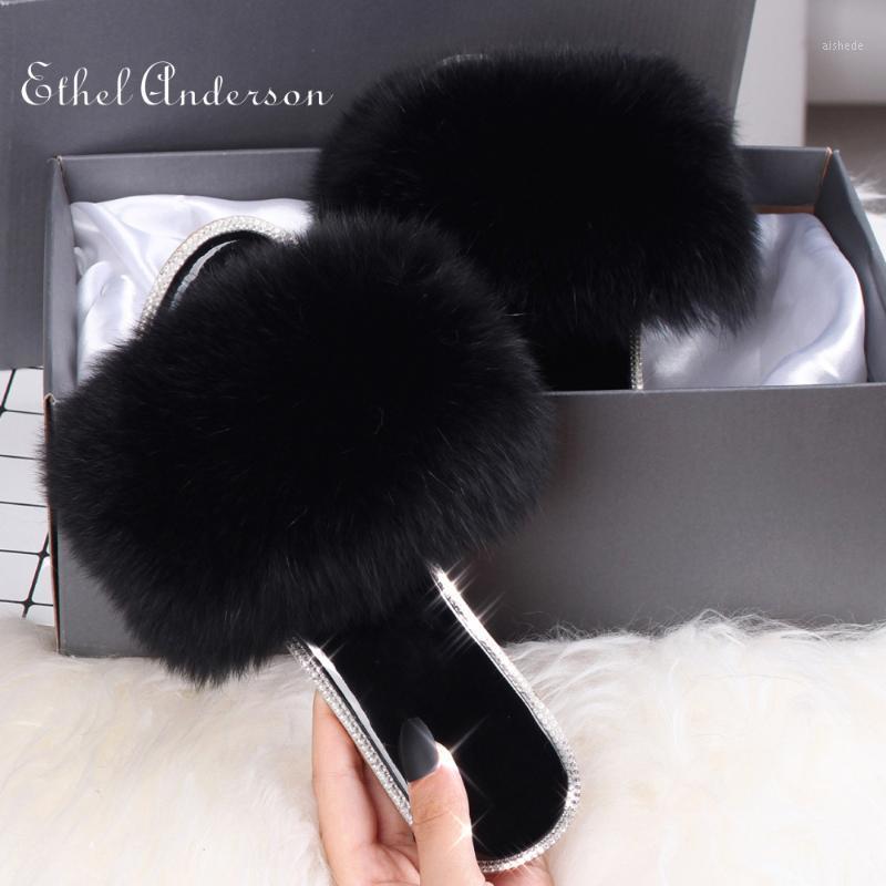 

Ethel Anderson Real Fur Slippers Fully Beautiful Better Quality Slides Fur Flip Flop Casual Summer Sandal Shoes New Arrived Hot1, Beige y