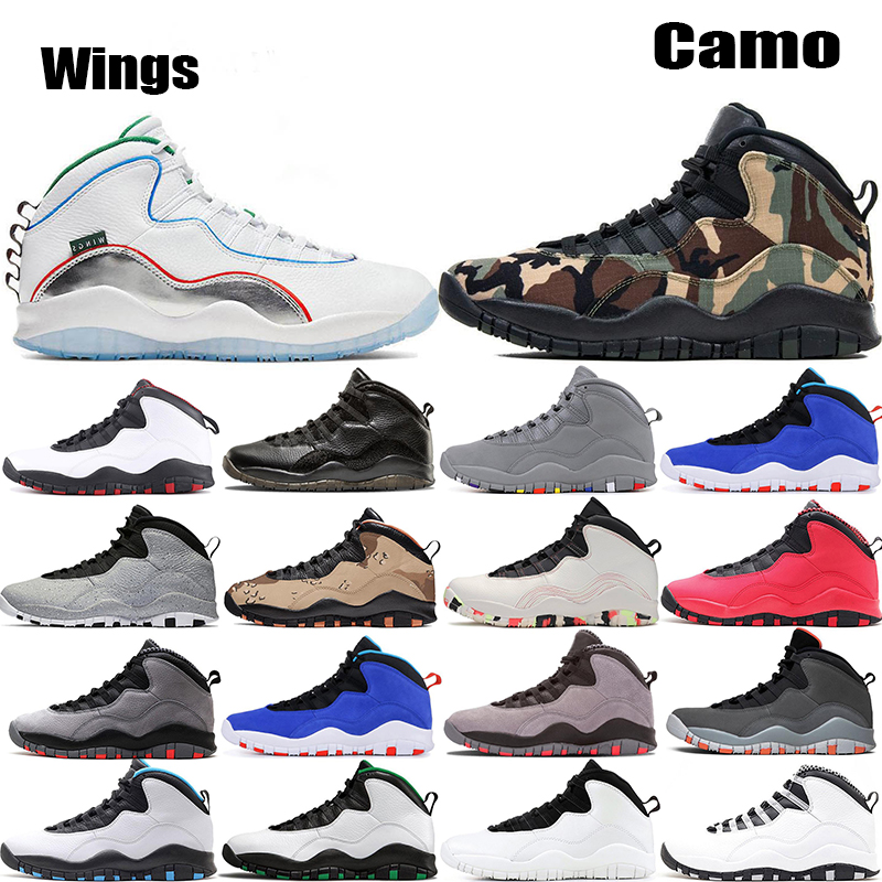 

With Box Jumpman 10 10s mens basketball shoes Chicago light smoke grey Drake OVO black white wings tinker men sport sneakers US 7-13, Ember glow 40-45