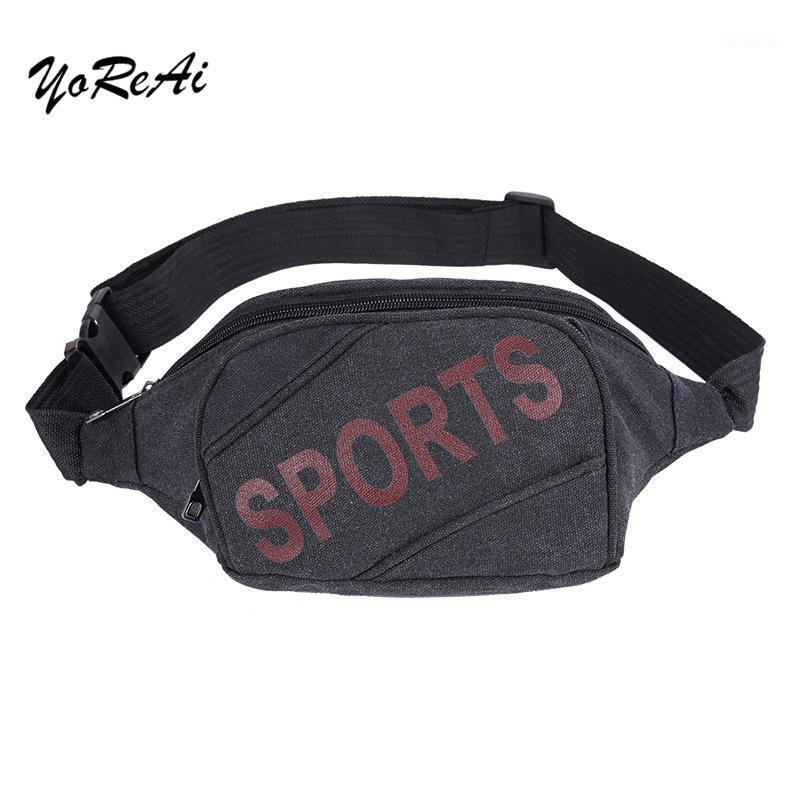 

Sports Men Waist Bag Casual Functional Money Phone Pouch Belt Bag Women for Belt Canvas Hip Fanny Pack Banana Bags Sac1, Black