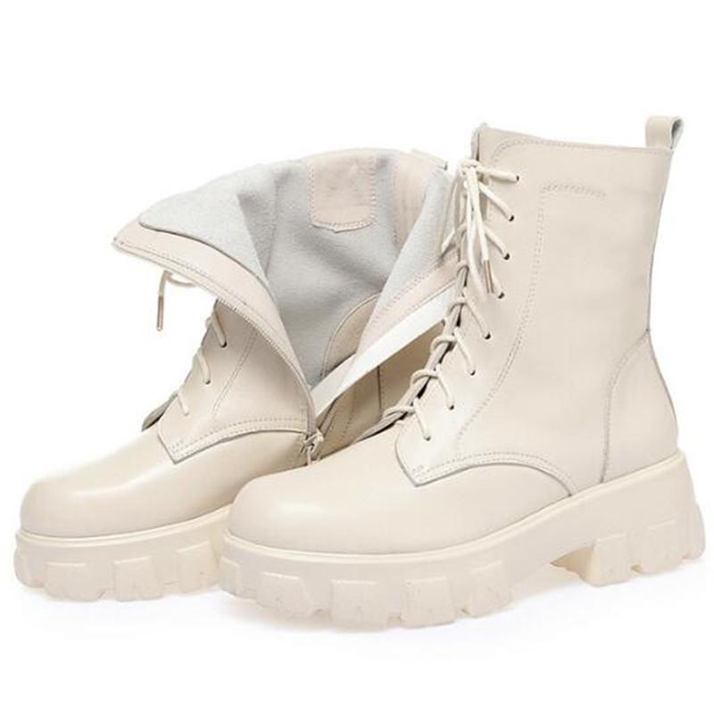 

New fashion autumn boots thick-soled non-slip women shoes winter snow boots warm plush wool genuine leather, Black single boots