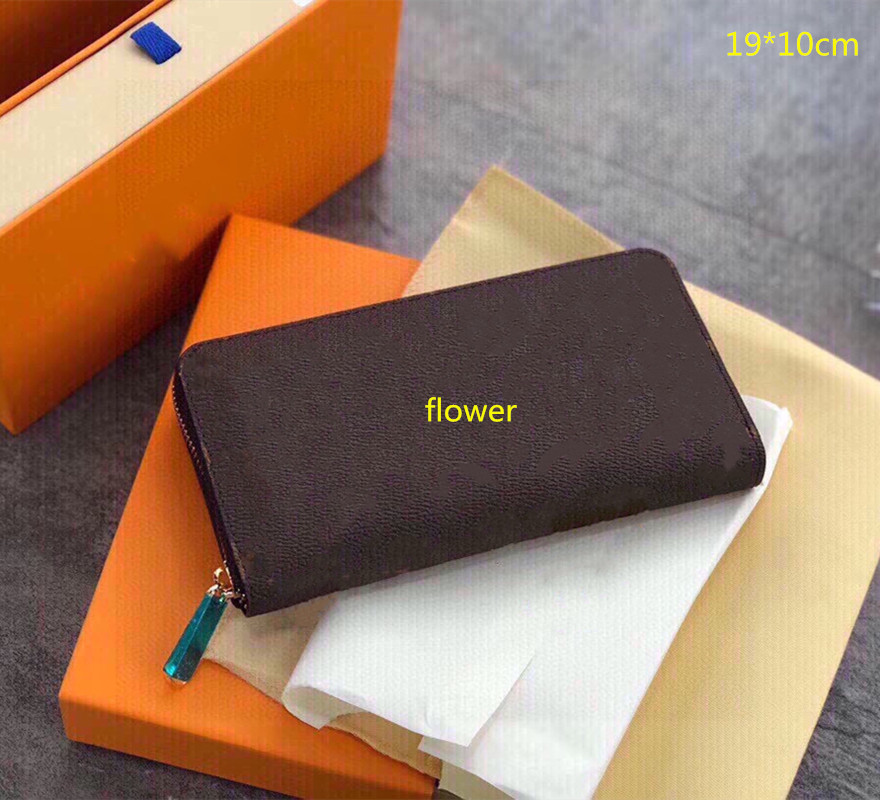 

2021 Luxury Long Purses Wallets Designer Card Holders Retro Clutch Bags Classic Flower Change Bags with Box L21011401, Red;black