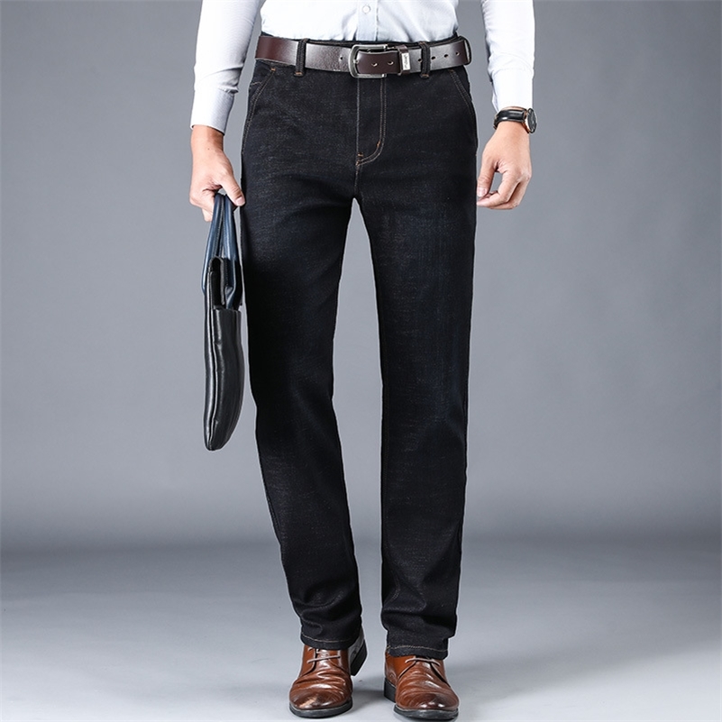 

new high quality straight jeans business casual men's jeans 201111, Black