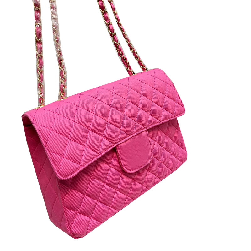 

Vintage Denim Single Flap Big Bags Luxury Designer Top Quality Large Capacity Pink Blue Street Shopping Quilted Crossbody Matelasse Chain Handbags 28*20CM, Box