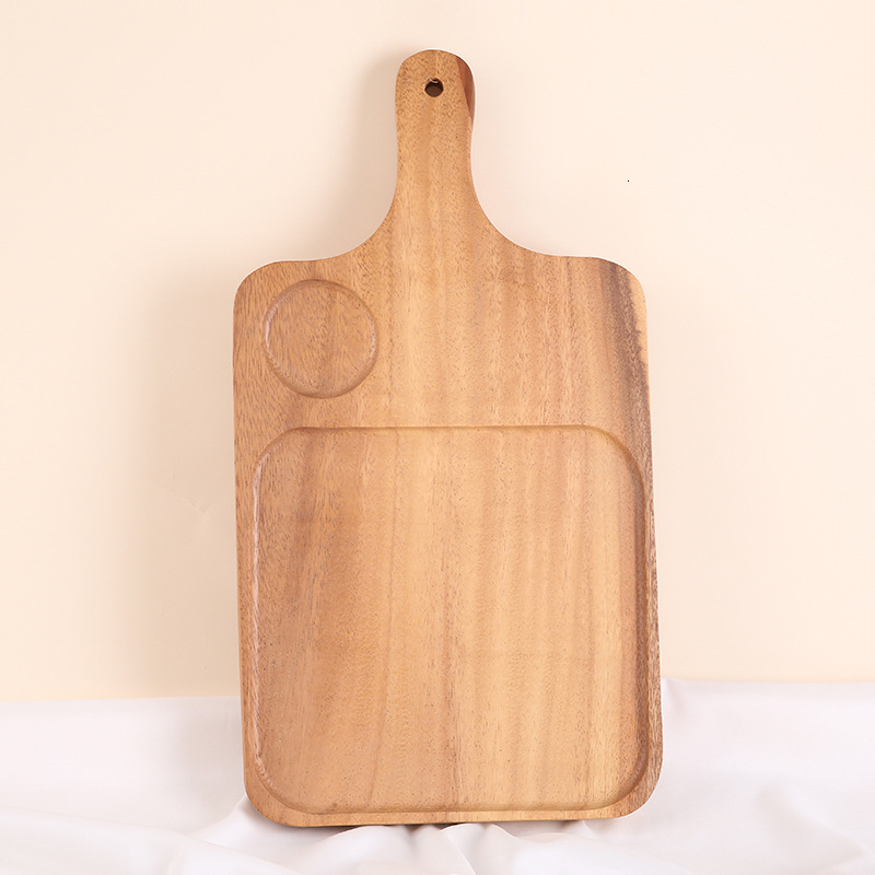 

2021 New Beef Wood Fruit Candy Saucer Dessert Dinner Storage Plate Pizza Bread Tea Tray Dishes W8f6