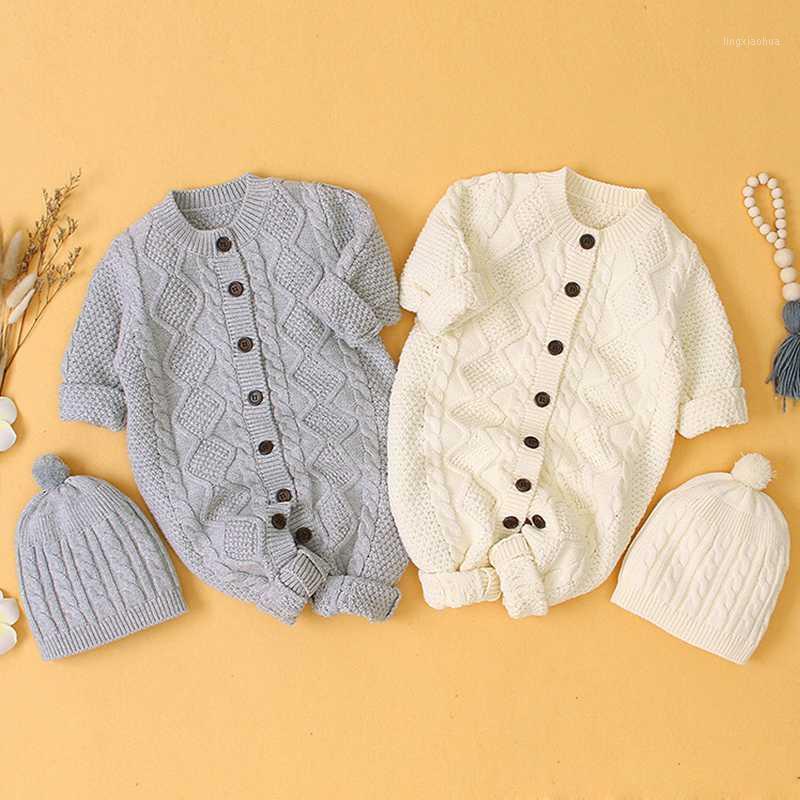 

Autumn Winter Baby Boys Girls Pure Color Rompers Clothes + Hat 2PCS Children Baby Boy Girl Kids Knitting Long Sleeve Rompers1, 82w562 yellow