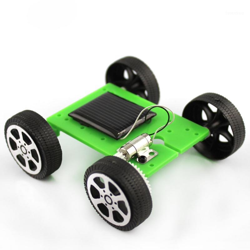 

Wholesale- MINIFRUT Green 1pcs Mini Solar Powered Toy DIY Car Kit Children Educational Gadget Hobby Funny1