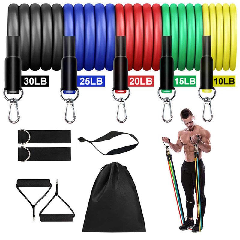 

11Pcs/Set Latex Pull Rope Resistance Band Crossfit Loop Training Exercise Door Anchor Yoga Tubes Expander Thermal Elastic Bands