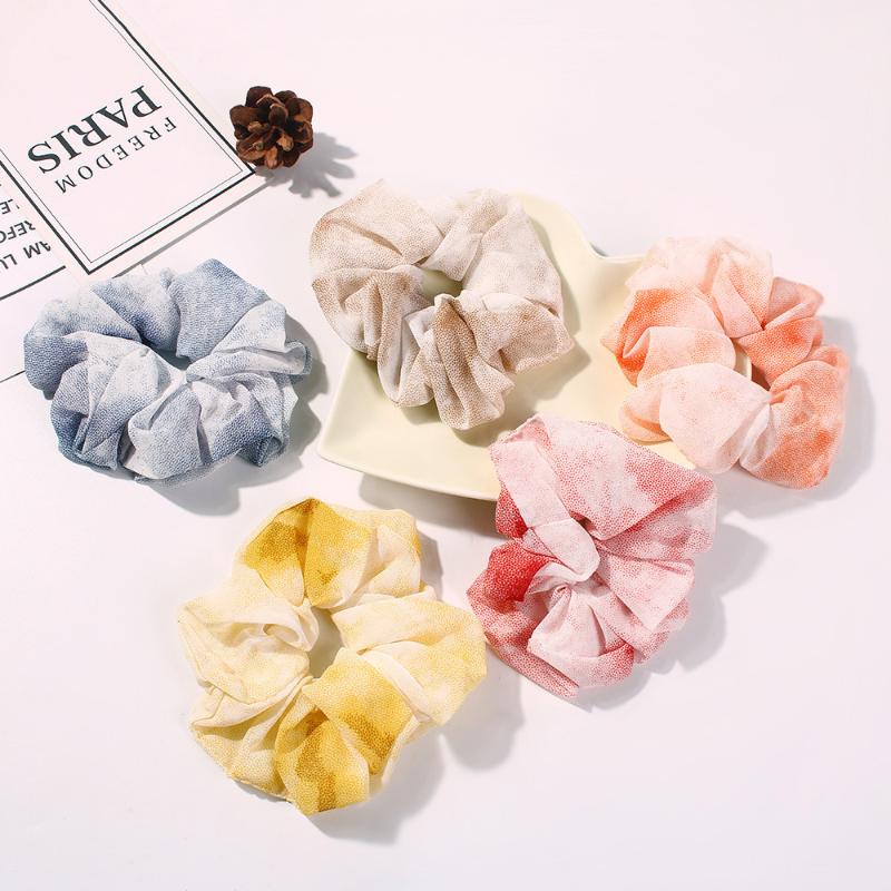 

F2231 Europe and America Summer New Style Chiffon Fabric Hair Band Fashion Messy Bun Up-do Large Intestine Ring Color Hair Ornam