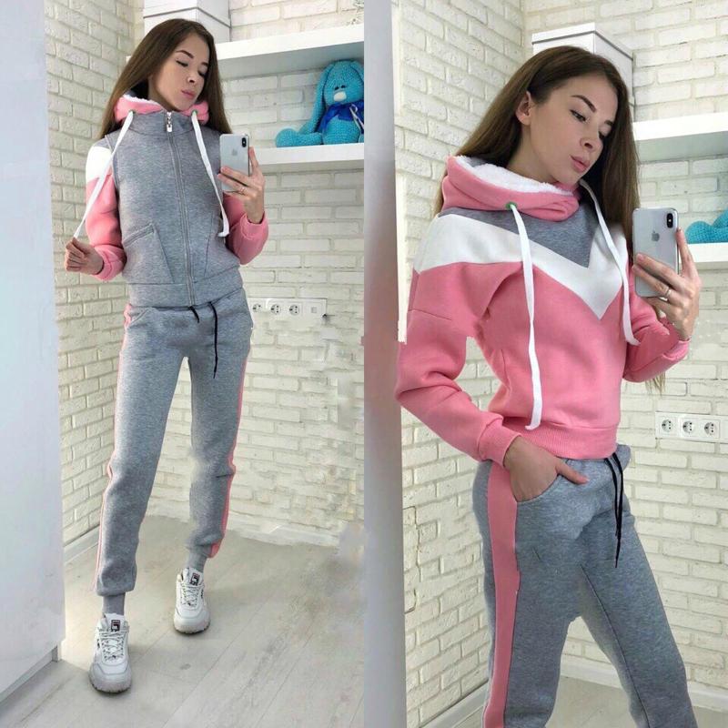 

Casual Tracksuit Women' Sports Fleece Long Sleeve Plus Size Printed Hoodie Trousers Sports Suit Top & Pants Outfits Suit, Green