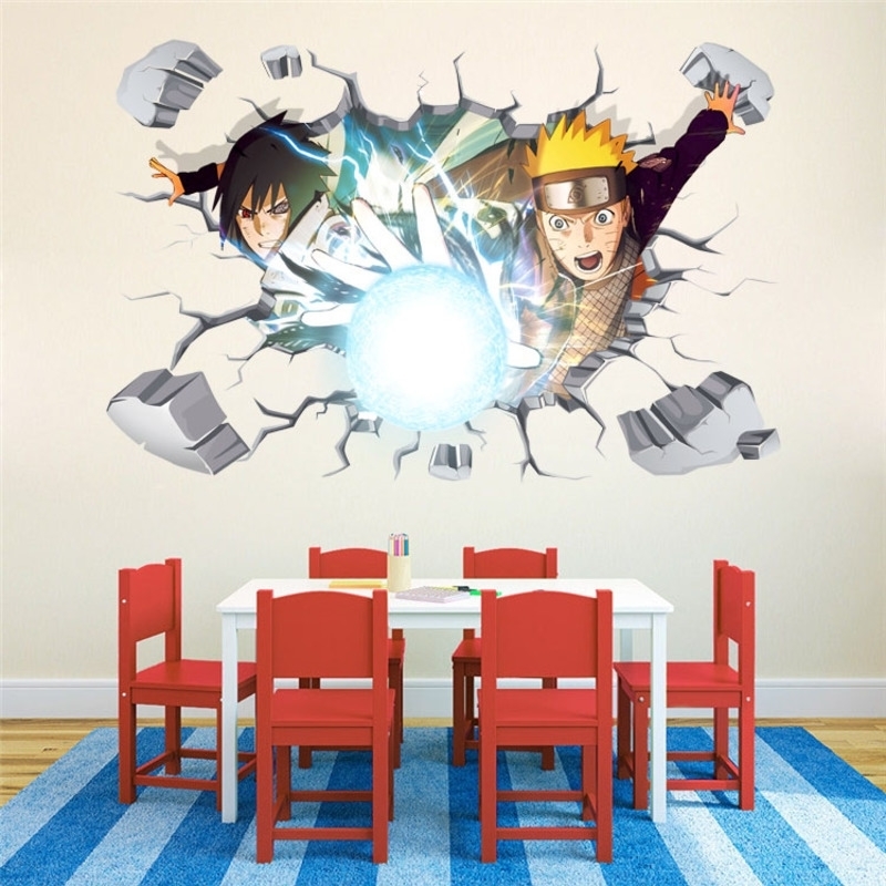 

Free Shipping DIY gift Naruto Japanese Amine Comic 3D Kids Bedroom Wall Sticker Decor Decal 535 LJ201128