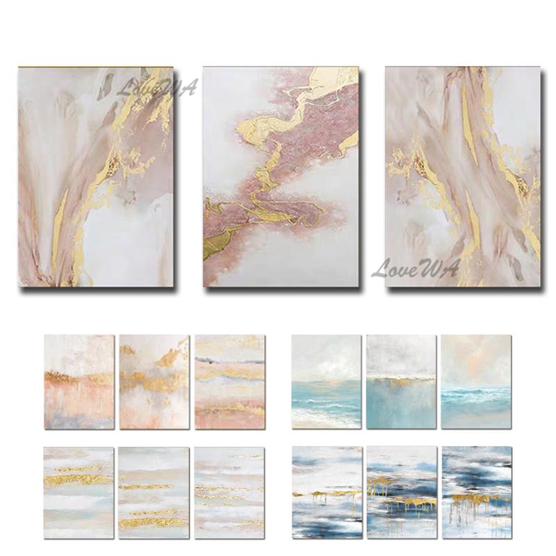 

Abstract Gold Foil Line Art Paintings 100% Handmade Acrylic Canvas Modern Wall Decor Art Newest Wall Unframe Decor Oil Painting