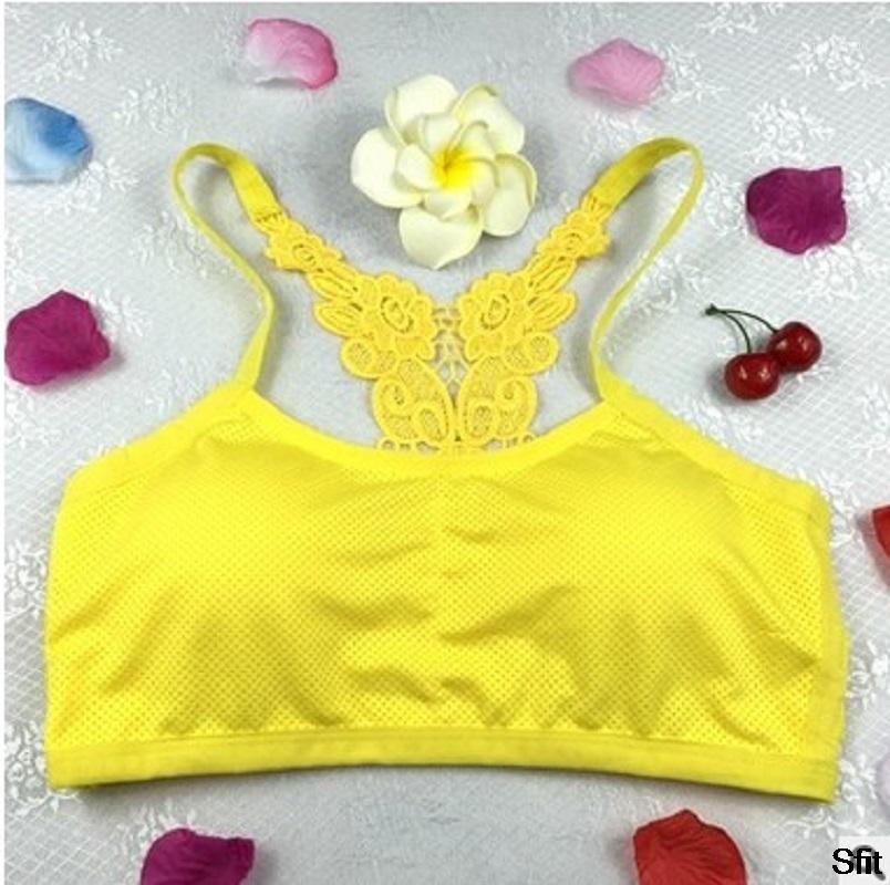 

LOOZYKIT 2020 Sexy Yoga Bra Women Quick Dry Padded Sports Bra Shake Proof Running Workout Gym Top Tank Fitness Lace Shirt Vest1, White