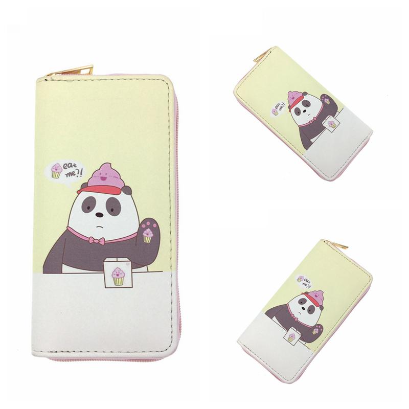 

PU Wallet Credit Card Holder Money Clip Bag Cartoon Long Women Purses Student Cute Bear Print Zipper Wallets Coin Purse Clutch