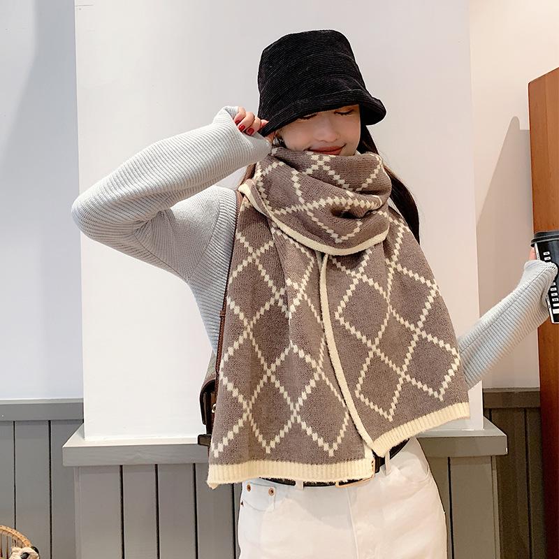 

Winter Scarf For Women Explosion Scarves Warm Knitted Thick Mufflers Neck Female All-Match Simple Cape New Arrival