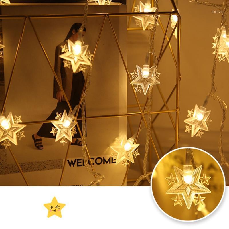 

4 String 3 Meters 20LEDs Five-pointed Star LED Light String Christmas Tree Decoration Wedding Party Home Bedroom Decor Flashing1